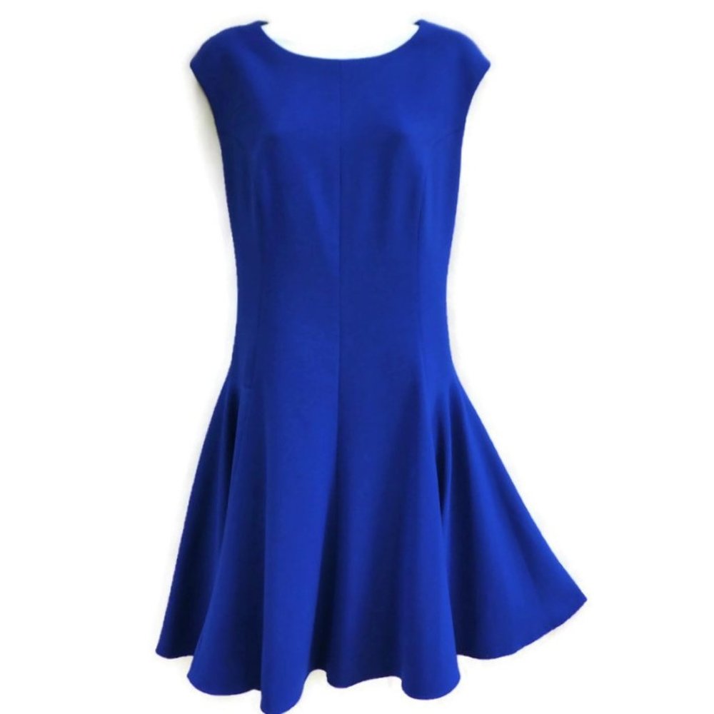 Eliza J Missy Cocktail Dress Cobalt Blue Fit Flare 12